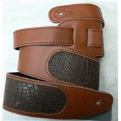 COURROIE GUITARE OU BASSE RENEGADE CROCO INLAY TAN