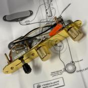 PLAQUE DE CONTROLE CABLEE TELECASTER DOREE 3P DM30 + ORANGE