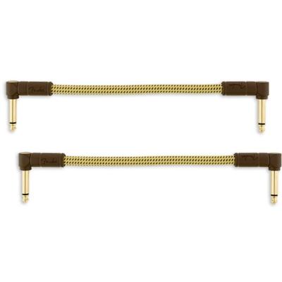 2 CABLES PATCH COURTS 15cm COUDES FENDER TWEED