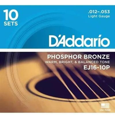 10 JEUX DE CORDES ACOUSTIQUE 12-53 D'ADDARIO EJ16