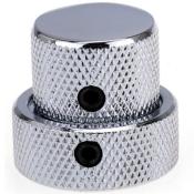 1 BOUTON ETAGE DOME SOMMET PLAT BIG CHROME (8/6mm)