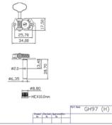 GROVER 3x3 STA-TITE H97-18NA NICKEL BOUTONS PALISSANDRE