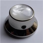 1 BOUTON STRAT METAL CHROME TOP PEARLOID 6mm