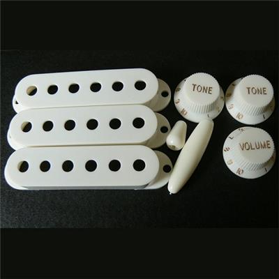 KIT STRAT PARCHMENT : PICKUP COVERS 52mm, TIPS, KNOBS...