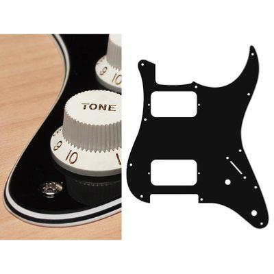 PICKGUARD STRATOCASTER HH 2 POTS NOIR 4 PLIS
