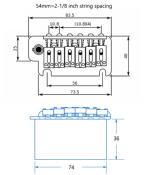 VIBRATO COMPLET STRAT 2 POINTS WILKINSON WOV06 CHROME
